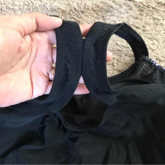 Body Concept Black Blue 1-pc Bathing Suit Swimsuit Plus Size 14 L Large Modest - Picture 8 of 16